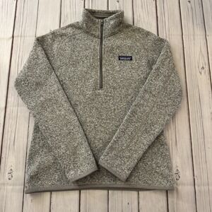 Patagonia Better Sweater Womens Medium S Gray Fleece Quarter Zip Logo Outdoor
